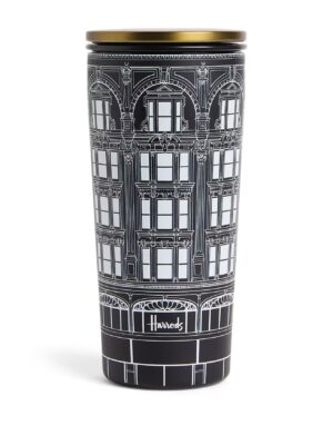 Harrods 英式黑白時尚金屬質感保溫旅行杯