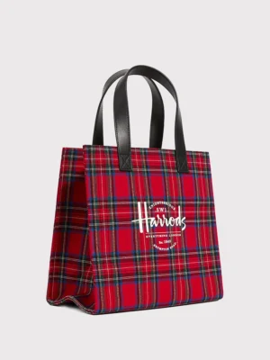 Harrods 英倫風格紋皮革手提包 Harrods 英倫風格紋皮革手提包