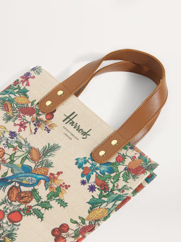 HDBA2432005_2w Harrods 提花設計棉麻布料輕便手提包