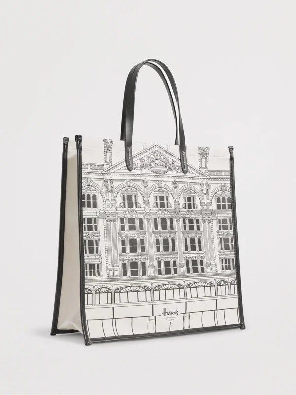 Harrods 騎士橋建築帆布皮革手提包 Harrods 騎士橋建築帆布皮革手提包
