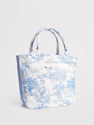 Harrods 粉色倫敦風景插畫印花厚帆布手提包 Harrods 粉色倫敦風景插畫印花厚帆布手提包