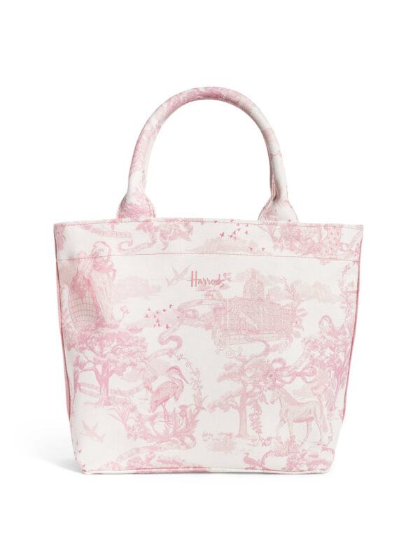HDBA2532006_1w Harrods 粉色倫敦風景插畫印花厚帆布手提包