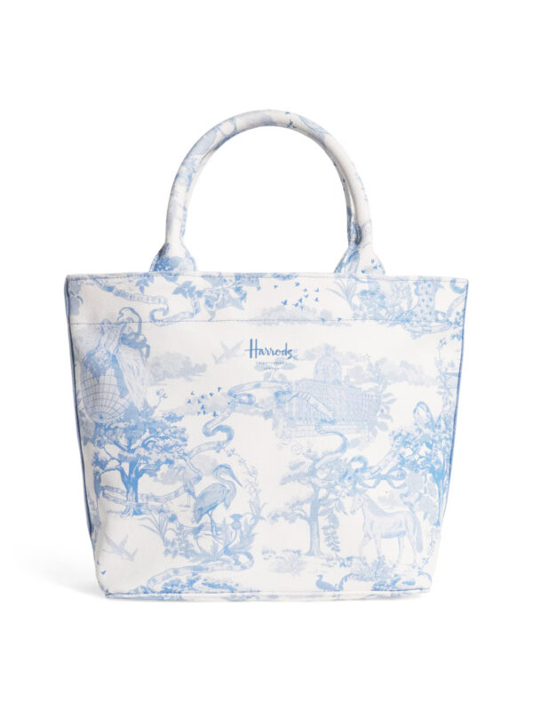 HDBA2532006_2w Harrods 粉色倫敦風景插畫印花厚帆布手提包