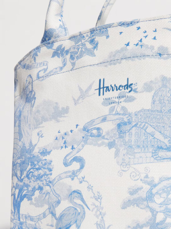 HDBA2532006_4w Harrods 粉色倫敦風景插畫印花厚帆布手提包