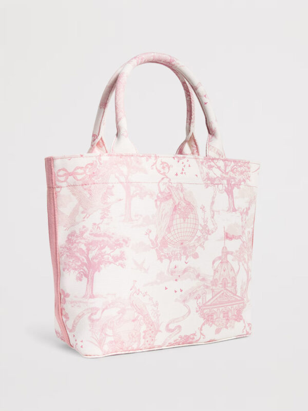 HDBA2532006_6w Harrods 粉色倫敦風景插畫印花厚帆布手提包