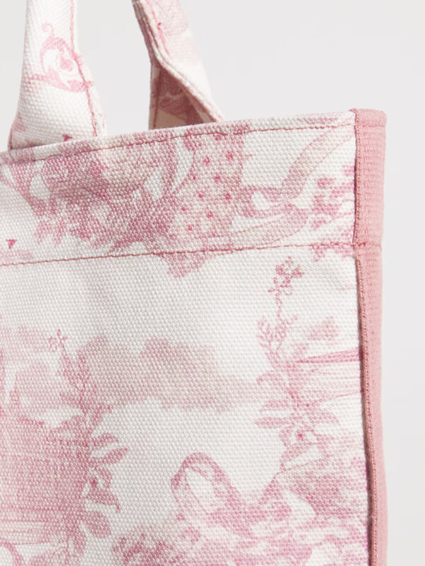 HDBA2532006_7w Harrods 粉色倫敦風景插畫印花厚帆布手提包