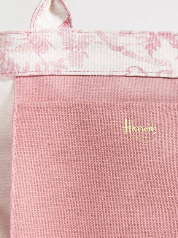 HDBA2532006_8w Harrods 粉色倫敦風景插畫印花厚帆布手提包
