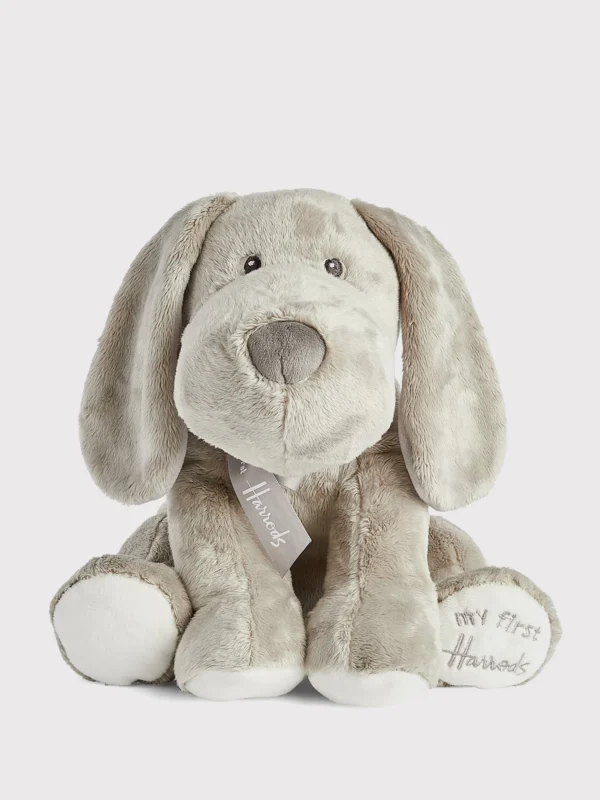 Harrods 刺繡緞帶大耳狗娃娃絨毛娃娃 Harrods 刺繡緞帶大耳狗娃娃絨毛娃娃