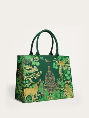 Harrods 森林系緹花設計質感燙金手提包 Harrods 森林系緹花設計質感燙金手提包