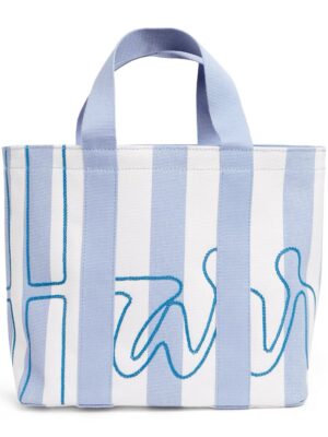 Harrods 全棉條紋Logo手提袋