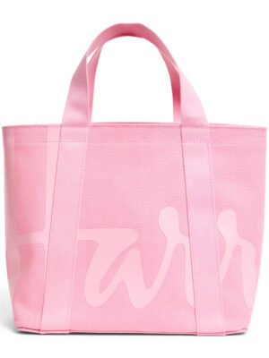 英國 Harrods 全棉淨色 Logo 手提袋 - 甜美粉紅正面展示