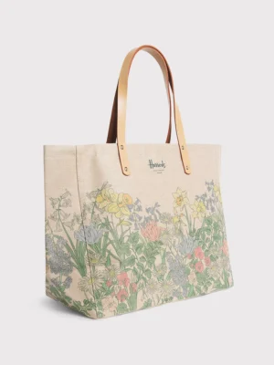 Harrods 復活節花卉印花棉麻肩背包 Harrods 復活節花卉印花棉麻肩背包