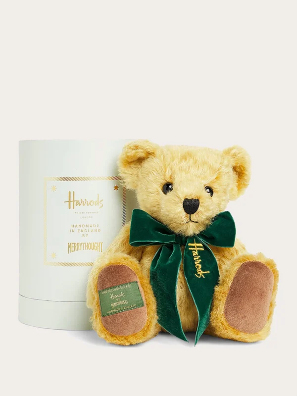 Harrods × Merrythought 刺繡蝴蝶結泰迪熊絨毛娃娃