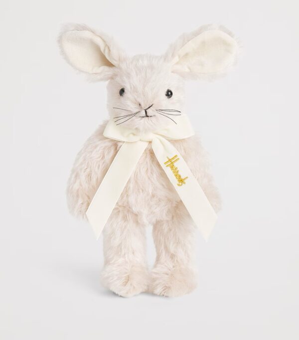 Harrods 白蝴蝶結兔子絨毛娃娃