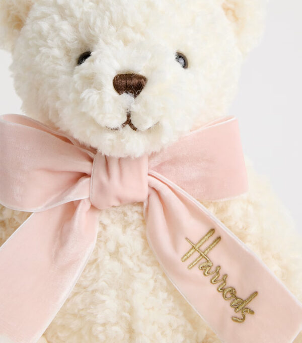 Harrods 英國紀念品 粉紅蝴蝶結捲毛娃娃 側面實拍細節