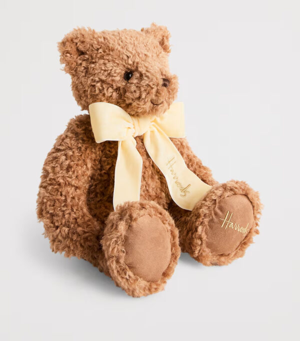 HF unikorn 代購正品 Harrods 黃蝴蝶結泰迪熊 柔軟捲毛展示