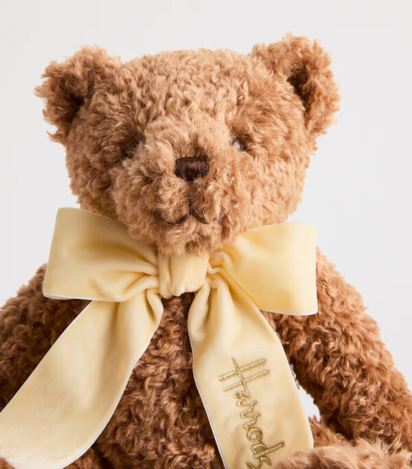 兒童安撫玩具推薦 Harrods 黃色蝴蝶結小熊 背面造型