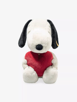 德國Steiff SNOOPY 不銹鋼耳釦愛心史努比絨毛玩偶 七夕送禮 白色情人節 女友生日禮物