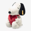 SFDB2530010-00_1 德國Steiff SNOOPY 不銹鋼耳釦愛心史努比絨毛玩偶 七夕送禮 白色情人節 女友生日禮物