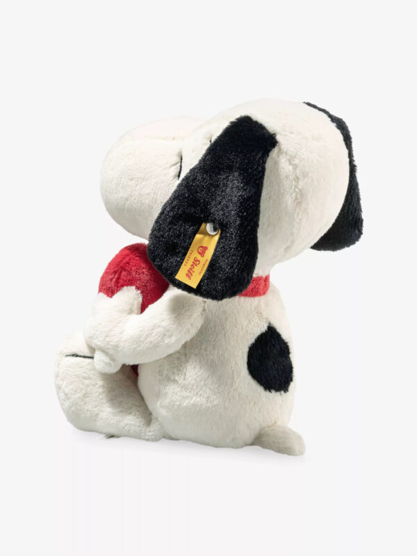 SFDB2530010-00_2 德國Steiff SNOOPY 不銹鋼耳釦愛心史努比絨毛玩偶 七夕送禮 白色情人節 女友生日禮物