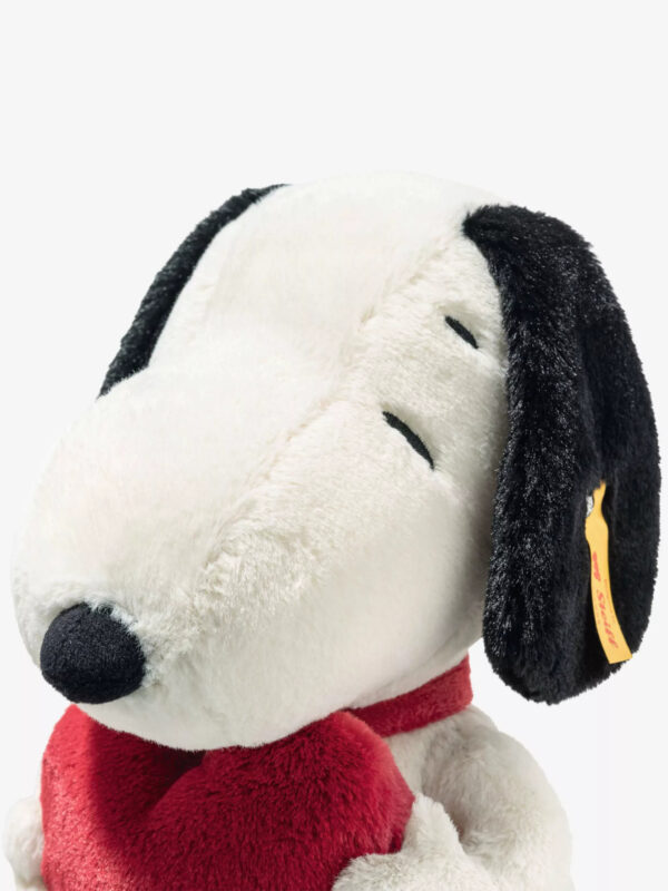 SFDB2530010-00_3 德國Steiff SNOOPY 不銹鋼耳釦愛心史努比絨毛玩偶 七夕送禮 白色情人節 女友生日禮物