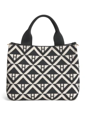 哈洛德百貨正品 Harrods 小號幾何圖案托特包 - 經典百搭黑正面