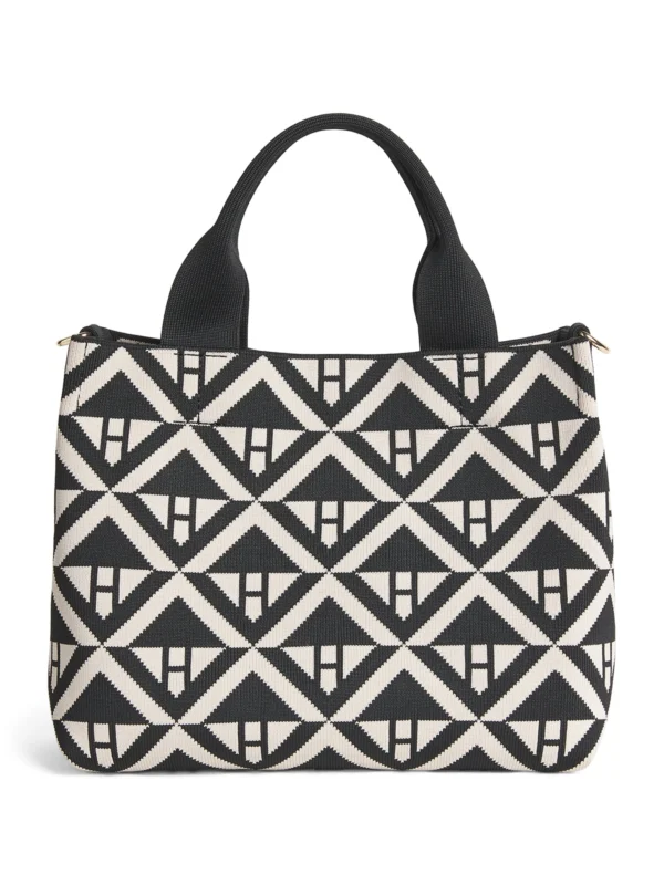 哈洛德百貨正品 Harrods 小號幾何圖案托特包 - 經典百搭黑正面