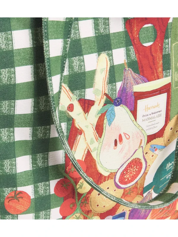 英倫風精品購物袋推薦-Harrods綠色格紋手提肩背包