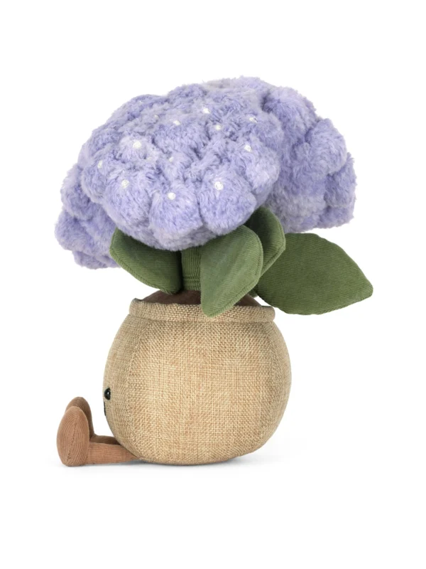 Jellycat 趣味繡球花絨毛玩偶側面視角，展示其立體造型與精緻的縫線細節