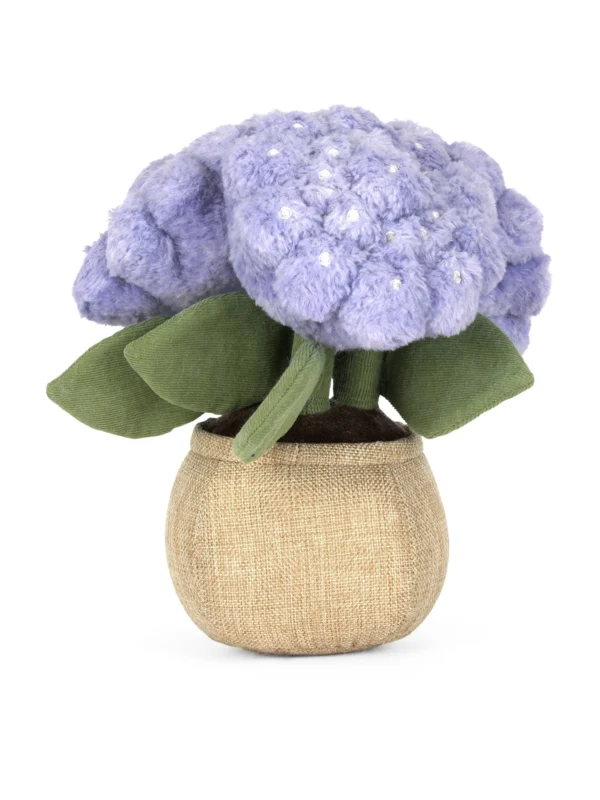 Jellycat 趣味繡球花娃娃與其他 Amuseables 系列植物玩偶的多角度展示，適合作為居家綠植裝飾