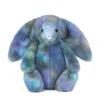 英國 Jellycat Zodihop 藍彩兔子絨毛娃娃 31cm 正面，展現夢幻宇宙藍綠色柔軟毛皮與經典長垂耳設計。