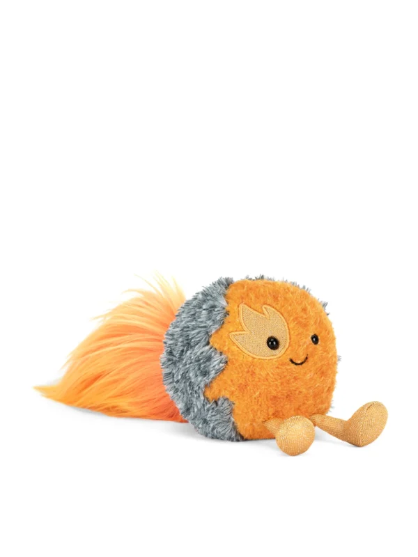 Jellycat 太空彗星 11cm 側面灰橘色毛絨與長尾巴設計