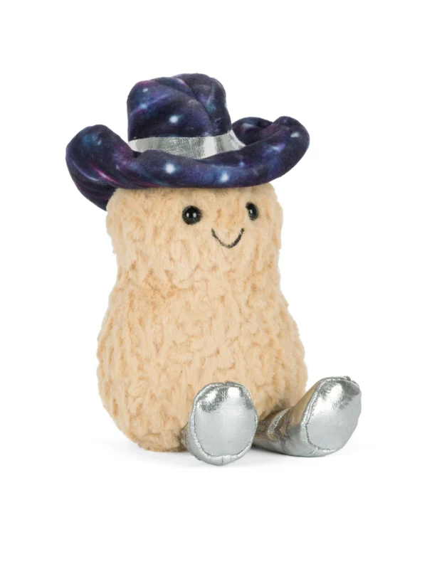 英國正版 Jellycat 牛仔花生玩偶 15cm 側面閃亮銀色靴子細節