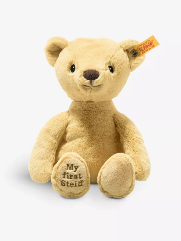 德國Steiff 我的第一隻施泰夫泰迪熊正面外觀，26公分頂級柔軟絨毛娃娃，適合兒童的安撫玩具禮物