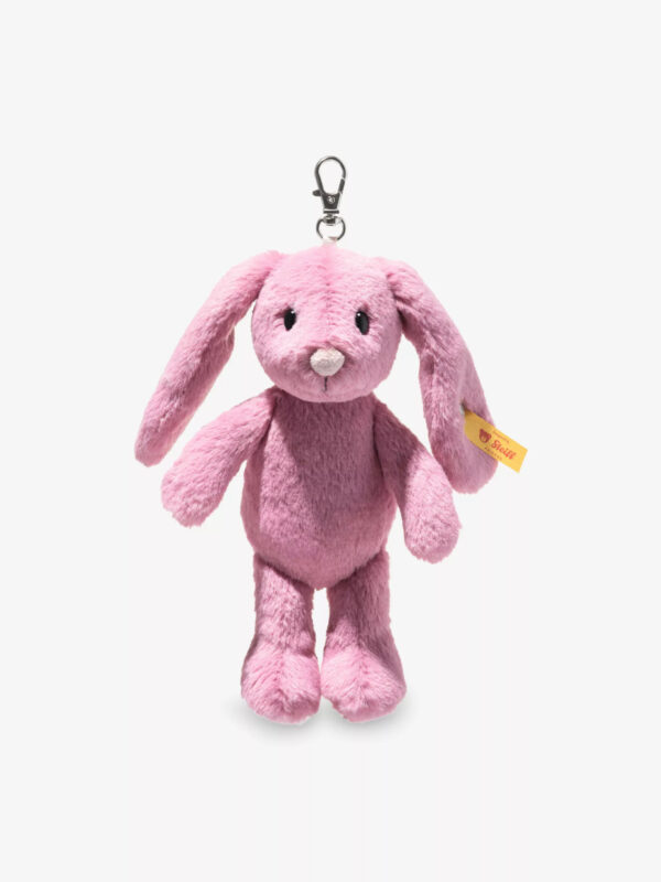 Steiff 粉紅跳跳兔鑰匙圈 英國代購正品 側面細節展示