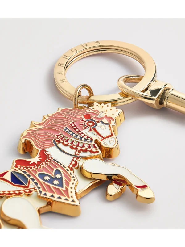 HARRODS Carousel Pony Keyring_2 Harrods 旋轉木馬金屬鑰匙圈夾扣五金細節,適合搭配女包的精緻英式質感禮物