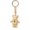 HARRODS Jointed Bear Keyring_1 英國 Harrods 活動關節金屬泰迪熊鑰匙圈正面特寫 - 高質感金色包包吊飾