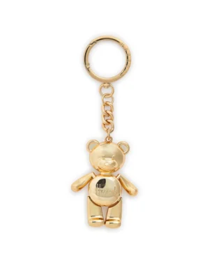 HARRODS Jointed Bear Keyring_1 英國 Harrods 活動關節金屬泰迪熊鑰匙圈正面特寫 - 高質感金色包包吊飾