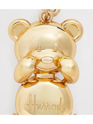 Harrods 泰迪熊鑰匙圈金色搭扣與五金細節展示 - 英式質感伴手禮推薦