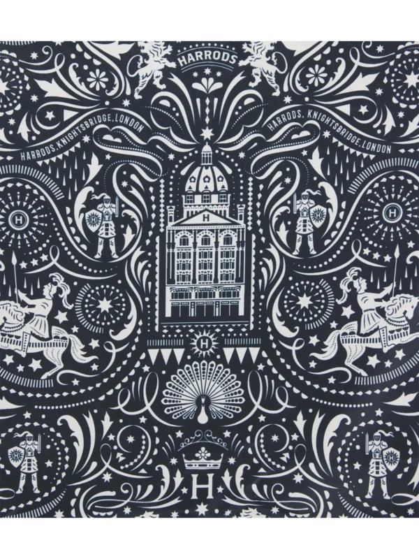 HF unikorn 英國代購 Harrods 藍色折疊環保提袋背面，適合日常採買與送禮推薦