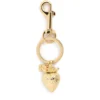 HARRODS Strawberry Keyring_1 英國 Harrods 金色草莓金屬鑰匙扣正面特寫,高質感紅草莓包包吊飾