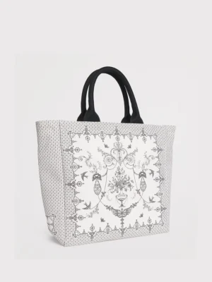 Harrods 蕾絲印花復古花卉圖騰手提肩背兩用摺疊購物袋