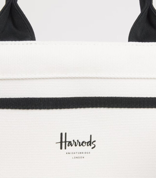 HDBA2612007_4 Harrods 蕾絲印花復古花卉圖騰手提肩背兩用摺疊購物袋