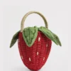 Harrods 草莓造型柳條編織手提肩背兩用包