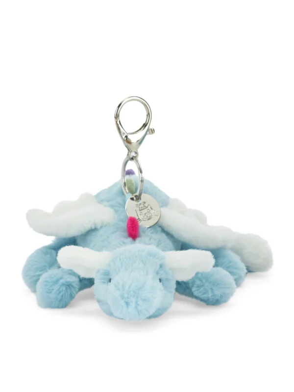 Jellycat 天空小飛龍鑰匙圈吊飾正面照 - 擁有絢麗綠色外觀的奇幻包包配件