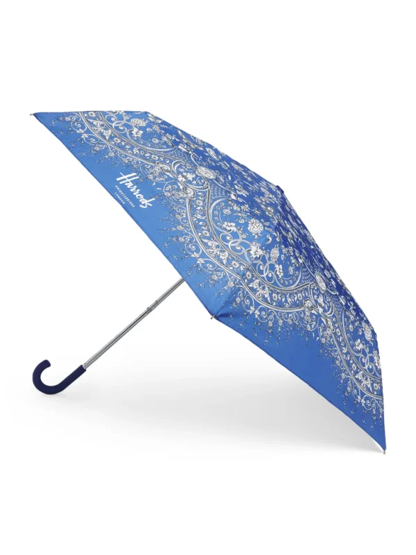 HARRODS Gilded Butterfly Umbrella_1 英式風格 Harrods 摺疊傘展開圖 - 結合大自然奇妙魔力的復古蝴蝶印花設計