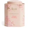 英國 Harrods 生日快樂南非國寶茶禮盒-粉色花卉精美紀念鐵罐正面外觀
