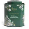 英國 Harrods 來自哈羅德的愛意慶典茶 - 經典墨綠色花卉紀念鐵罐正面展示