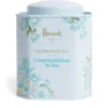 英國 Harrods 哈洛德恭喜你祝福禮盒，淺藍色英倫經典八角形鐵罐
