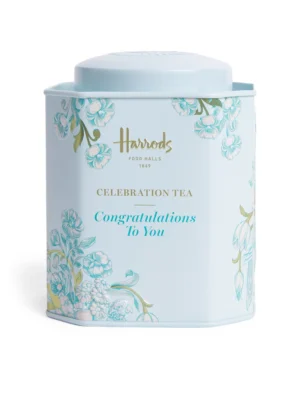 HARRODS Congratulations To You Loose Leaf Tea (120g)_1 英國 Harrods 哈洛德恭喜你祝福禮盒,淺藍色英倫經典八角形鐵罐